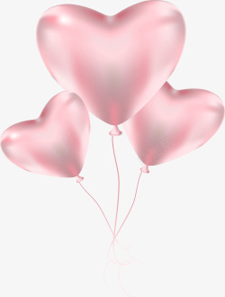 粉色浪漫爱心气球素材