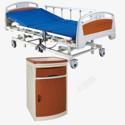 医用设备医疗床和床头柜高清图片