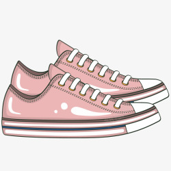 粉色女士平底鞋矢量图素材