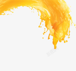 黄色漂浮水状彩带素材
