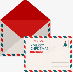 圣诞快乐信封圣诞节白色信纸高清图片