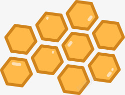 橘黄色蜂巢矢量图素材