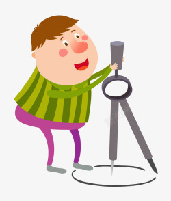 拿圆规的男人素材