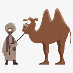 牵骆驼的男人素材