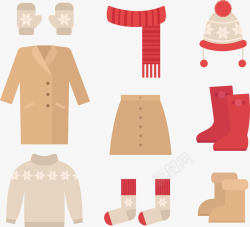 红色长靴冬季女白领保暖穿搭高清图片