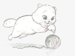 小猫和毛线球素材