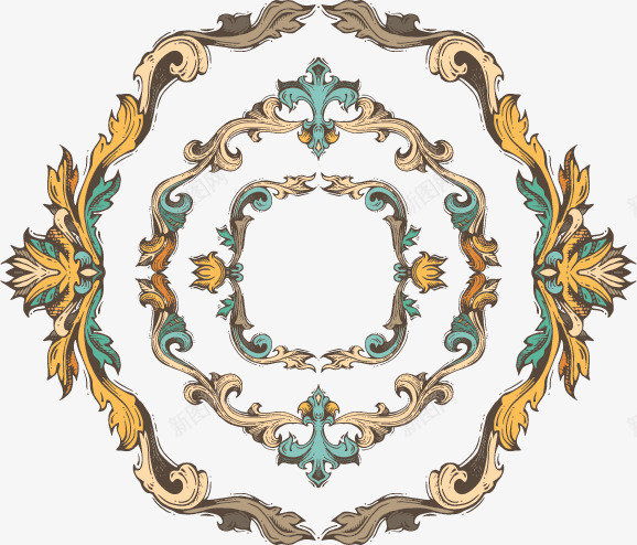 欧式复古手绘边框矢量图eps免抠素材_88icon https://88icon.com 六边形变化 古典纹路 手绘纹路 纹理 边框 矢量图