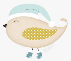 字母带圣诞帽带圣诞帽的愤怒的小鸟高清图片