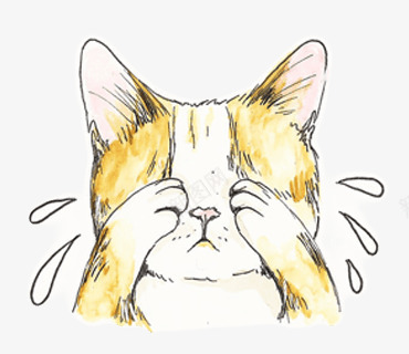 哭泣的猫png免抠素材_88icon https://88icon.com 卡通 哭泣 小猫 手绘