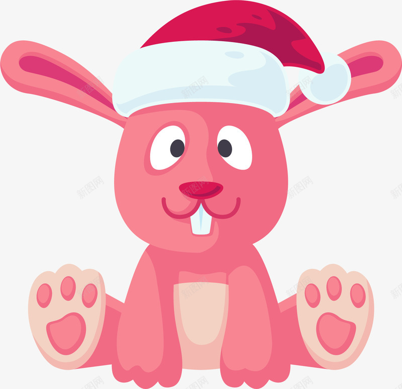 可爱微笑小兔子png免抠素材_88icon https://88icon.com 兔子 兔子牙 卡通兔子 圣诞节创意插画 竖耳朵的兔子 粉色兔子