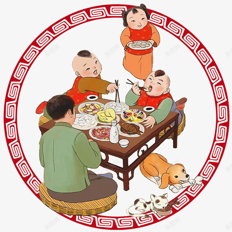 年夜饭团聚小年png免抠素材_88icon https://88icon.com 一家人 吃饭图片 团圆 团聚 团聚素材 小年 小年素材 年夜饭 矢量小年 矢量小年背景