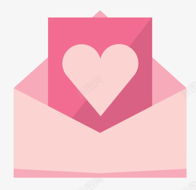 粉色春天信封卡通爱情图标矢量图图标