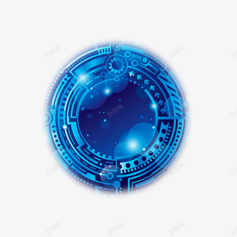 核心科技png免抠素材_88icon https://88icon.com 唯美 圆形 科幻 蓝色