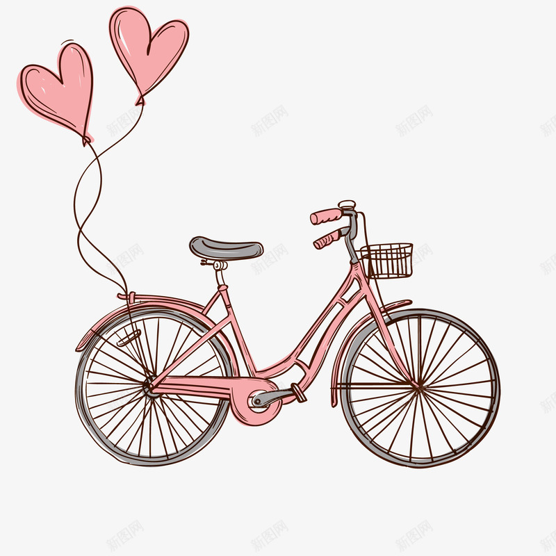 自行车气球漂浮png免抠素材_88icon https://88icon.com 卡通手绘 气球 漂浮 自行车