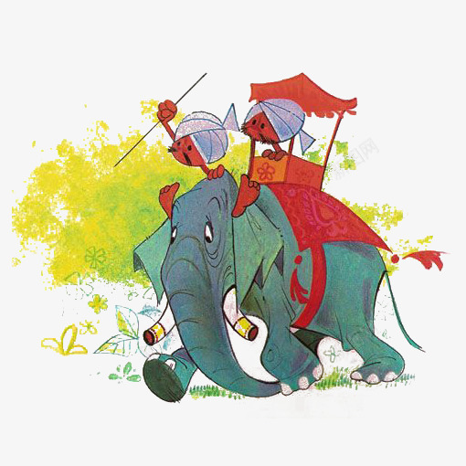 骑大象的男人png免抠素材_88icon https://88icon.com 卡通 大象 异域风 手绘 插画 梦幻 童话