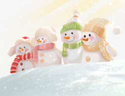 冬季雪人装饰卡通插画素材