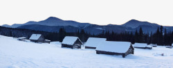 积雪的小屋素材