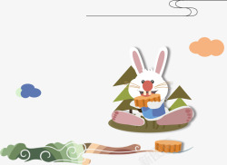 卡通中秋节兔子装饰素材