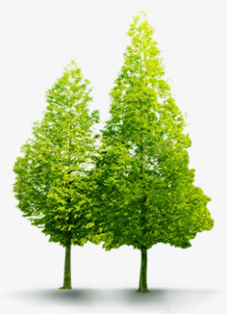 绿色清新大树装饰景观素材