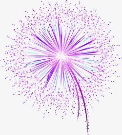 春节美丽紫色烟花素材