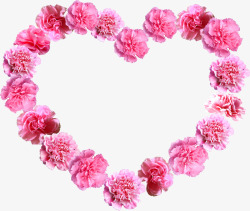 粉色美丽花朵爱心造型素材