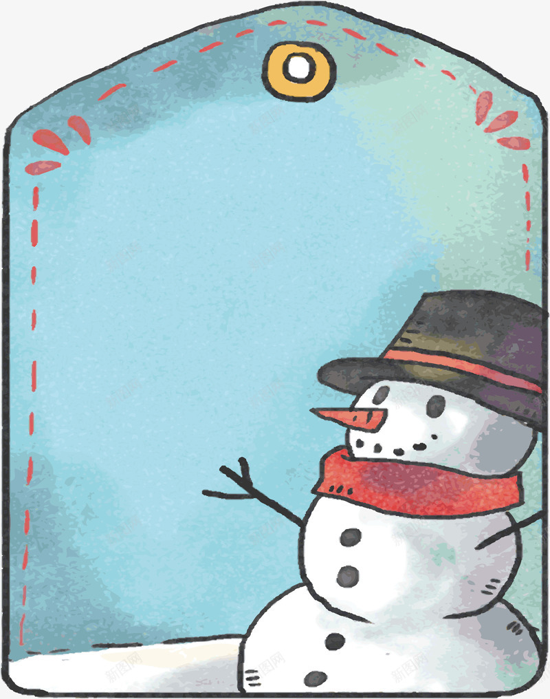 可爱雪人圣诞标签矢量图ai免抠素材_88icon https://88icon.com merryChristmas 圣诞快乐 圣诞标签 圣诞节 矢量png 蓝色标签 矢量图