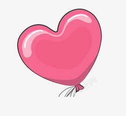 粉色手绘的爱心气球素材