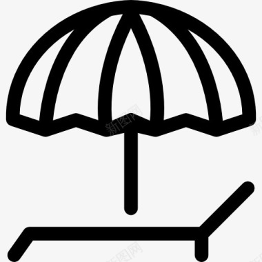 太阳伞和躺椅图标图标