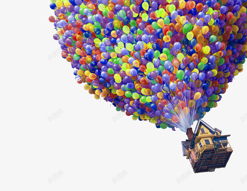 飘浮的多彩汽球png免抠素材_88icon https://88icon.com 多彩汽球 汽球 飘浮的汽球 飞起来的房子