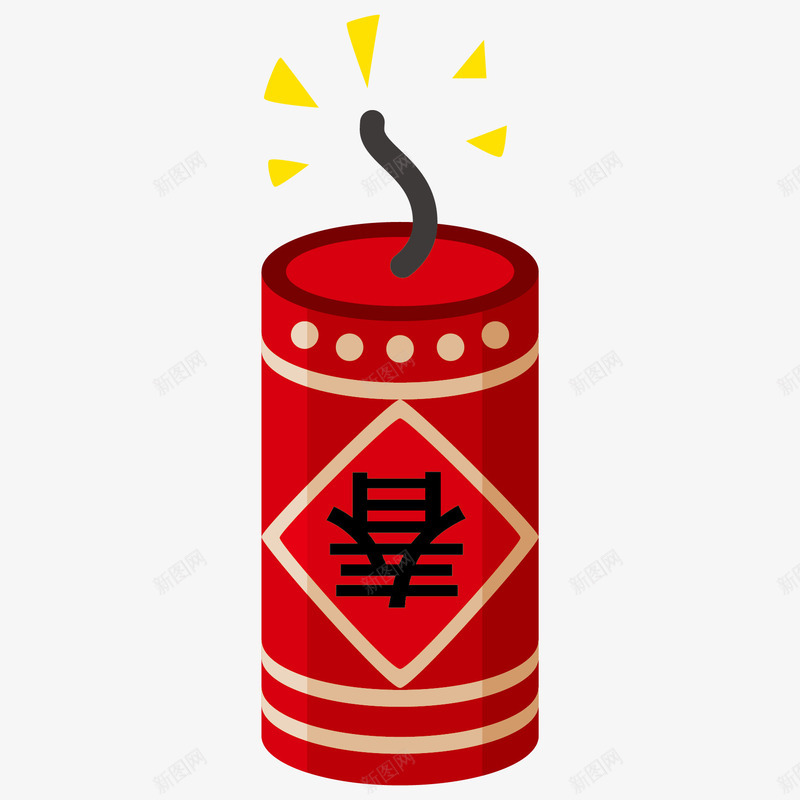 卡通鞭炮png免抠素材_88icon https://88icon.com 卡通鞭炮 春节 春节装饰 炮竹 红色炮竹 鞭炮