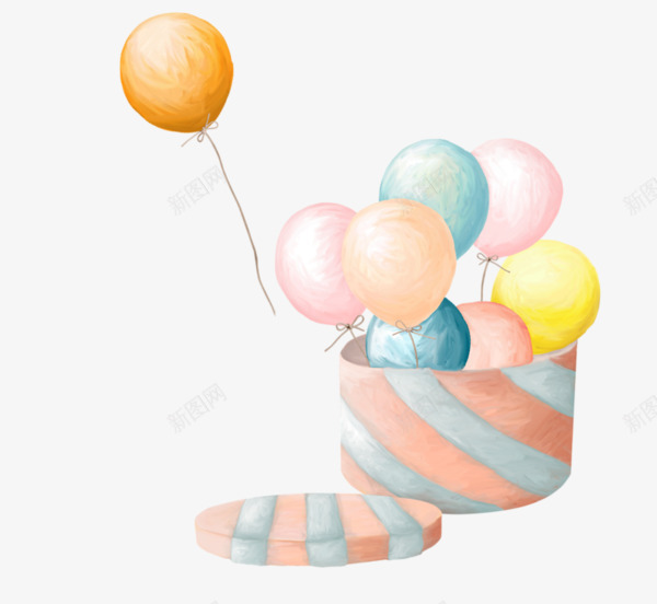一堆气球png免抠素材_88icon https://88icon.com 圆形 彩色 水彩 漂浮 盒子