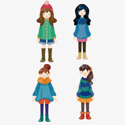 四款女孩冬季穿搭素材