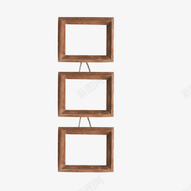 木质相框摆台手绘边框素描木质相框图标图标