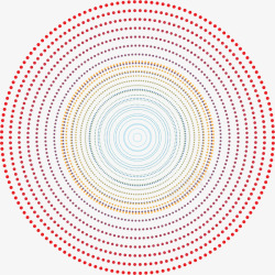 红色斑点发散式圆环素材