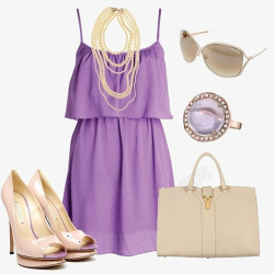 紫色吊带连衣裙素材
