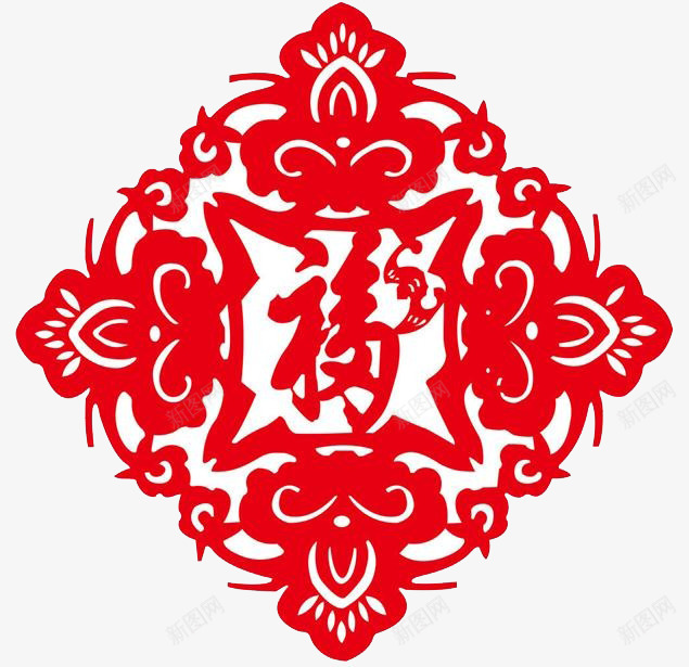 红色福到窗花png免抠素材_88icon https://88icon.com 喜庆 新年 福到 红色 除夕