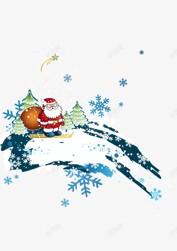 滑雪的圣诞老人矢量图ai免抠素材_88icon https://88icon.com 圣诞老人 圣诞节 滑雪 矢量素材 节日装饰 矢量图