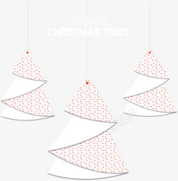 折纸圣诞树吊饰背景矢量图素材