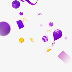紫色漂浮圆球素材