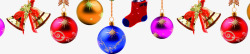 圣诞节元素彩球质感袜子素材
