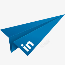 蓝色联系在LinkedIn折纸素材