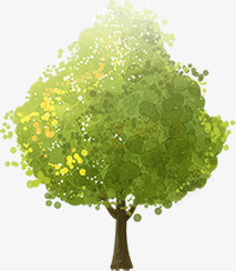 绿色手绘树木大树素材