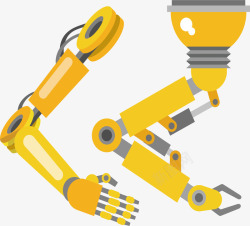 黄色机械矢量图机器人手臂高清图片