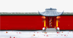 喜庆首页背景春节喜庆大红色墙面门庭高清图片