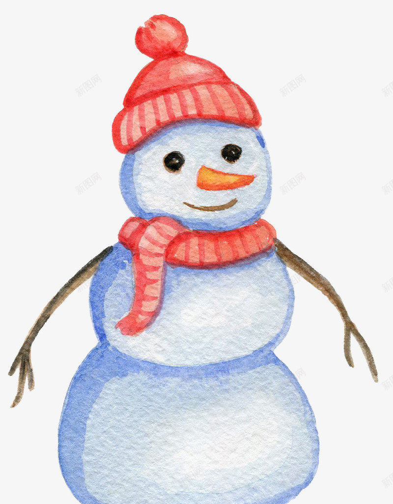卡通手绘蓝色的雪人png免抠素材_88icon https://88icon.com 创意 动漫动画 卡通手绘 可爱的雪人 简约 蓝色
