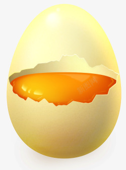 破碎的黄色鸡蛋卡通素材