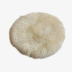白色地毯圆形软绵的羊毛坐垫高清图片