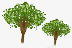 卡通手绘绿色的树木素材