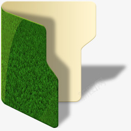 绿色草坪文件夹打开图标图标