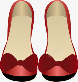 红色卡通鞋子矢量图素材